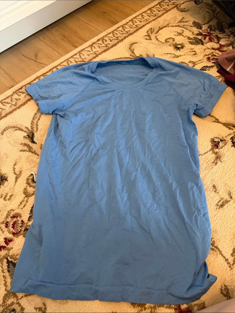 Light Blue Crew Neck Short Sleeve Shirt Lululemon